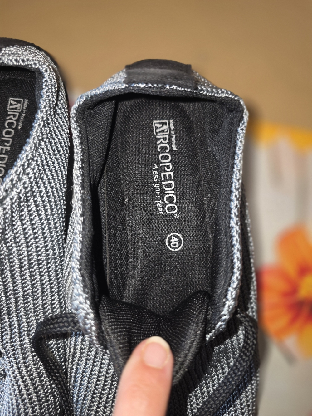 Arcopedico Gray Knit Sneakers with Black Trim - Picture 2 of 3
